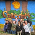 Fall 2011 group in front of mural they designed and painted